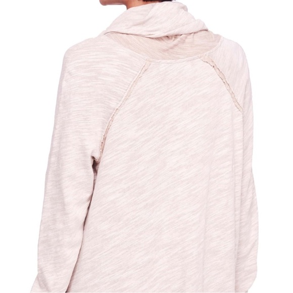 FP Beach Heather Rose Exaggerated Cocoon Cowl Neck Popover Top Oversized Slouchy - Picture 2 of 9